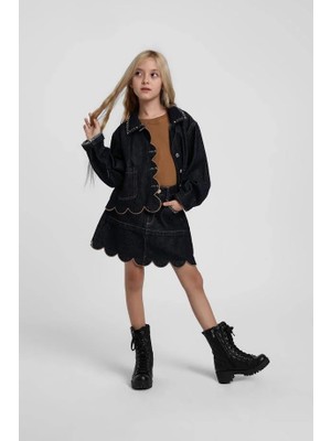 Escabel Kız Çocuk Denim Etek 9-14 Yaş Mavi