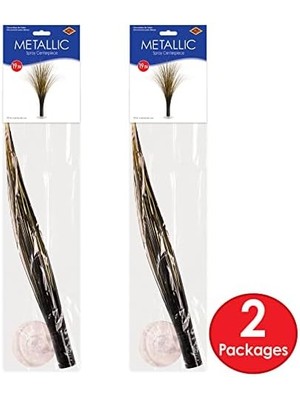 Velora Mutlu Yıllar Dekorasyonları Için 2 Parça Plastik Metalik Siyah ve Altın Sprey Orta Parçalar, Ödüller Gece Sofra Takımı, Doğum Günü Partisi Malzemeleri, 48,26 cm