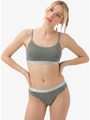 Blackspade Kadın Spor Sütyen Silver 1631 - Gri Melanj