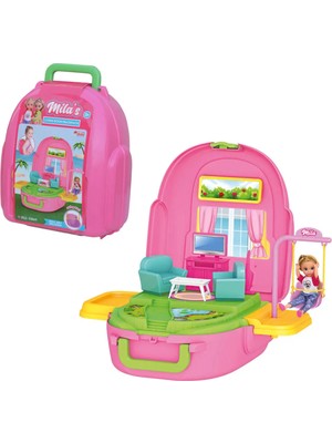 Sayıcı Kids Mila’nın Oturma Odası Sırt Çantası – Taşınabilir Evcilik Oyun Seti, 3+ Yaş