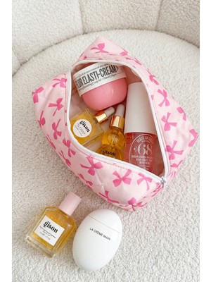 Bahels Pinkly Makyaj Çantası Özgün Desenler ile Hafif ve Pratik Seyahat ve Günlük Kullanım için