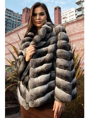 Hakiki Chinchilla Kürkü Ceket