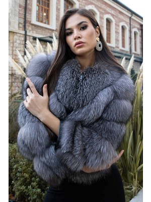 Hakiki Arjante Tilkisi Kürkü Manto