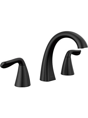 Velora Arvo Yaygın Banyo Bataryası 3 Delikli, Mat Siyah Banyo Bataryası, Banyo Lavabo Bataryası, Tahliye Montajı Dahil, Mat Siyah 35840LF-BL