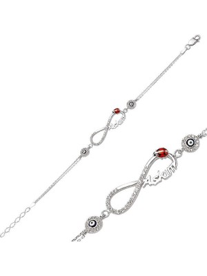 Fm Gümüş Nazarlı Sonsuzluk Aşkım Bayan Bileklik