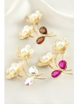 Zero Land Matrixzn Papatya Mineli Inci Broş - Sarı