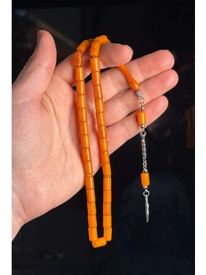 Tesbihkenti Kesme Tane Sevenlere Açık Kahve Epoksi Toz Kehribar Tesbih