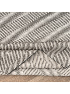 Oreyra Krem - Gri Sisal Çerçeveli Iskandinav Kaymaz Taban Modern Doku Salon Koridor Hol Oturma Mutfak Çocuk Halı Kilim Yolluk