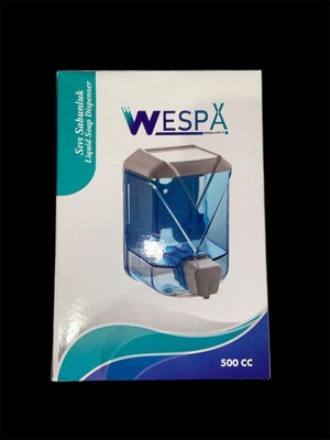 Velora Şeffaf Duvara Monte Sıvı Sabunluk, 500ML, Beyaz Kapaklı, Plastik