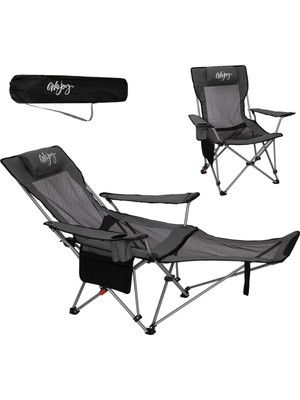 Wejoy Aerocomfort Lounge 4 Pozisyonlu Yatabilen Kamp Sandalyesi Grey/black