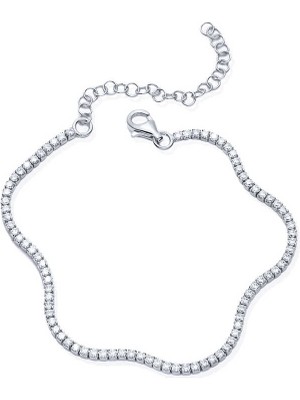 Tienda Elegante Gümüş 2 mm Su Yolu Kadın Bileklik