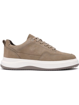 Derimod Erkek Vizon Bağcıklı Kalın Tabanlı Nubuk Deri Sneaker 26SFD6606V3