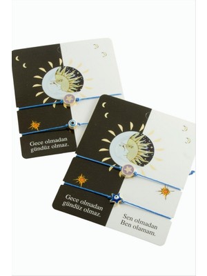 Zero Land Matrixzn Yıldız Nazar Ip Bileklik 2 Adet - Ebruli