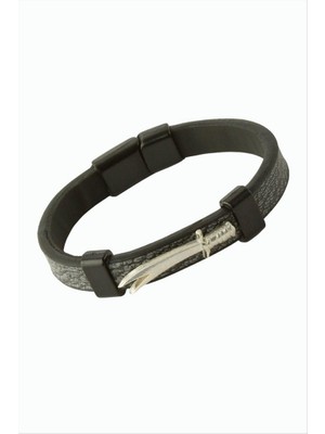 Zero Land Matrixzn Zülfikar Mıknatıslı Deri Bileklik - Gri