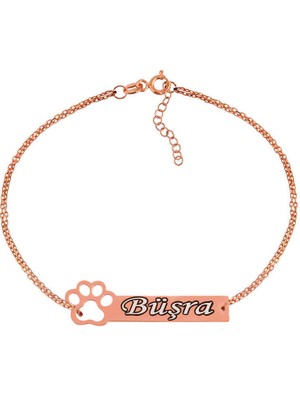 Tienda Elegante Gümüş Rose Kişiye Özel İsimli Bayan Bileklik