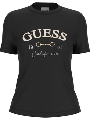 Guess Kadın Beatriz Aktif Slim Fit T-Shirt - Siyah