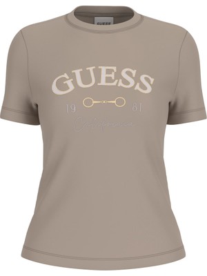 Guess Kadın Beatriz Slim Fit T-Shirt - Bej