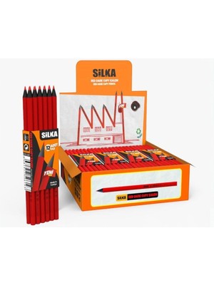 Güzelyüz Avm Kırmızı Kurşun Kalem 12 Adet Silka Renkli Kırtasiye Ürünü