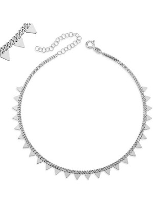 Tienda Elegante Gümüş Üçgen Halhal