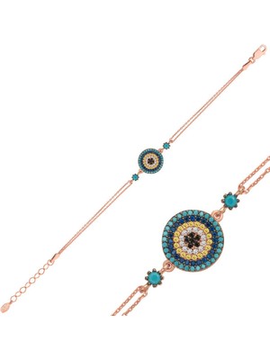 Tienda Elegante Gümüş Rose Nazar Bayan Bileklik