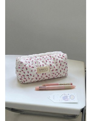 Bahels Pembe Çıtır Çiçek Kalemlik Kalem Kutusu Kalem Çantası