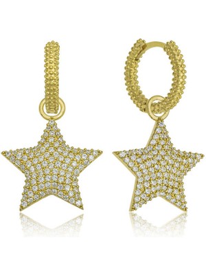 Tienda Elegante Gümüş Halka Yıldız Bayan Küpe