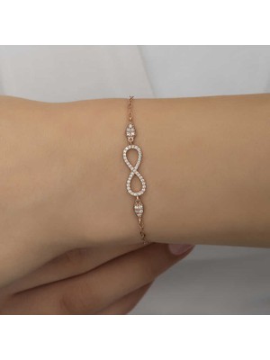 Tienda Elegante Gümüş Rose Sonsuzluk Kadın Bileklik