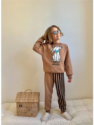 Yiğit Butik Çizgili Pantolonlu Erkek Çocuk Alt Üst Takım