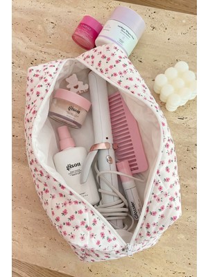 Bahels Pembe Çıtır Çiçek Tüm Saç Şekillendirici Için Xl Boy Çanta Seyahat Çantası