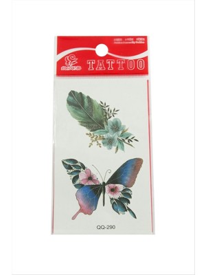 Zero Land Matrixzn Kelebek Yaprak Tattoo Dövme Sticker - Beyaz