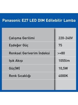 Liora E27 LED Dim Lamba 10.5W 1055LM 4000K