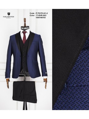 Fabio Cassel Erkek Yelekli Damatlık Slim Fit Takım Elbise