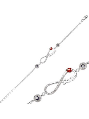 Tienda Elegante Gümüş Nazarlı Sonsuzluk Canım Bayan Bileklik