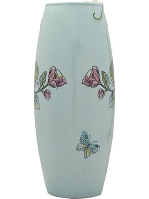 Velora And Floyd Ingiliz Bahçesi Seramik Çiçek Vazosu, 25 Inç, Mavi