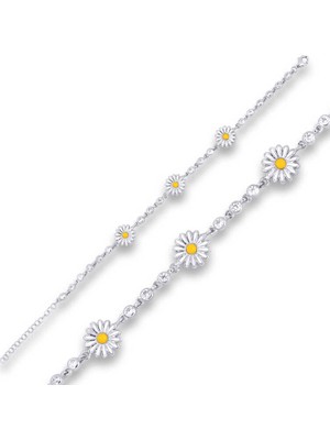 Tienda Elegante Gümüş Papatya Bayan Bileklik