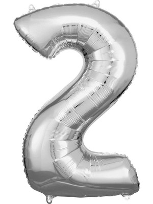 İKM Rakam Folyo Balon 40INÇ Gümüş -2-