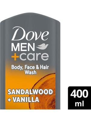 Dove Men +Care Duş Jeli Body, Face&hair Sandalwood +Vanilla 400 ml