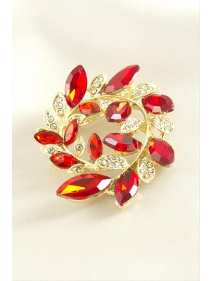 Store Mania Ieg™ Yaprak Kristal Taşlı Broş