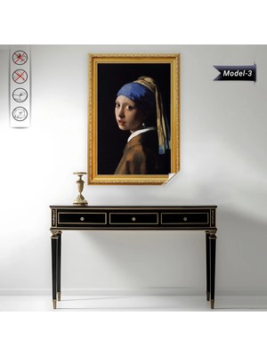 Akıllı Kağıt Inci Küpeli Kız  Tablo - Poster Dünyaca Ünlü (Model- 3)