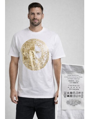 Versace Medusa Varak Baskılı Organik Pamuklu T-Shirt
