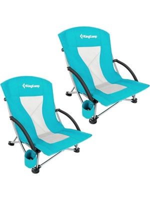 Kingcamp Lilac Beach Chair Plaj ve Dinlenme Sandalyesi 2'li Set Cyan