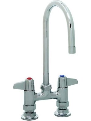 Velora T&s 5F-4DLX05 5F-4DLX05, Musluk, Güverte Montajı, 10 cm Merkezler, 12,7 cm Döner Kaz Boynu