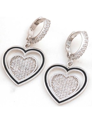 Tienda Elegante ​Gümüş Sallantılı Kalp Kadın Küpe