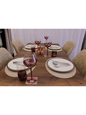 Liora Krem Oval Yat Deri Laser Kesim Amerikan Servis 2 Adet 35X45 cm