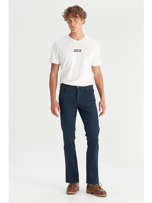 Wrangler W12S004410 Lacivert Erkek Texas Slim Fit Dar Kesim Normal Bel Esnek Kot Pantolon