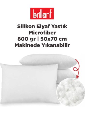 Liora Microfiber Silikon Elyaf Yastık 800 gr | 50X70 | Makinede Yıkanabilir Silikon Yastık