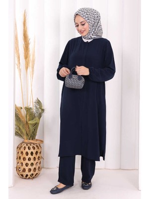Bym Fashion Hac Umre Tunik Pantolon Takım 8006 Lacivert