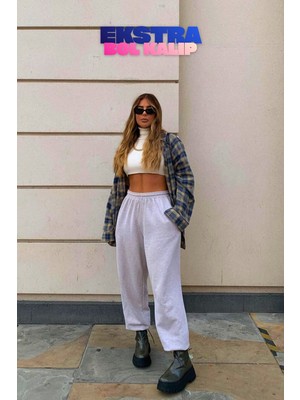 Vladivosto Bol Kalıp Paçası Lastikli Rahat Cepleri Derin Oversize Büyük Beden Eşofman Altı