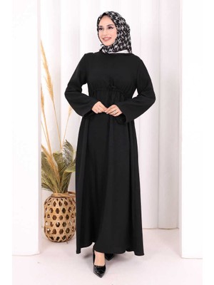 Bym Fashion Pelerinli Elbise 6068 Siyah