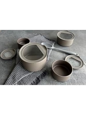 Velora One 4'lü Seramik Saklama Kabı Seti Gri